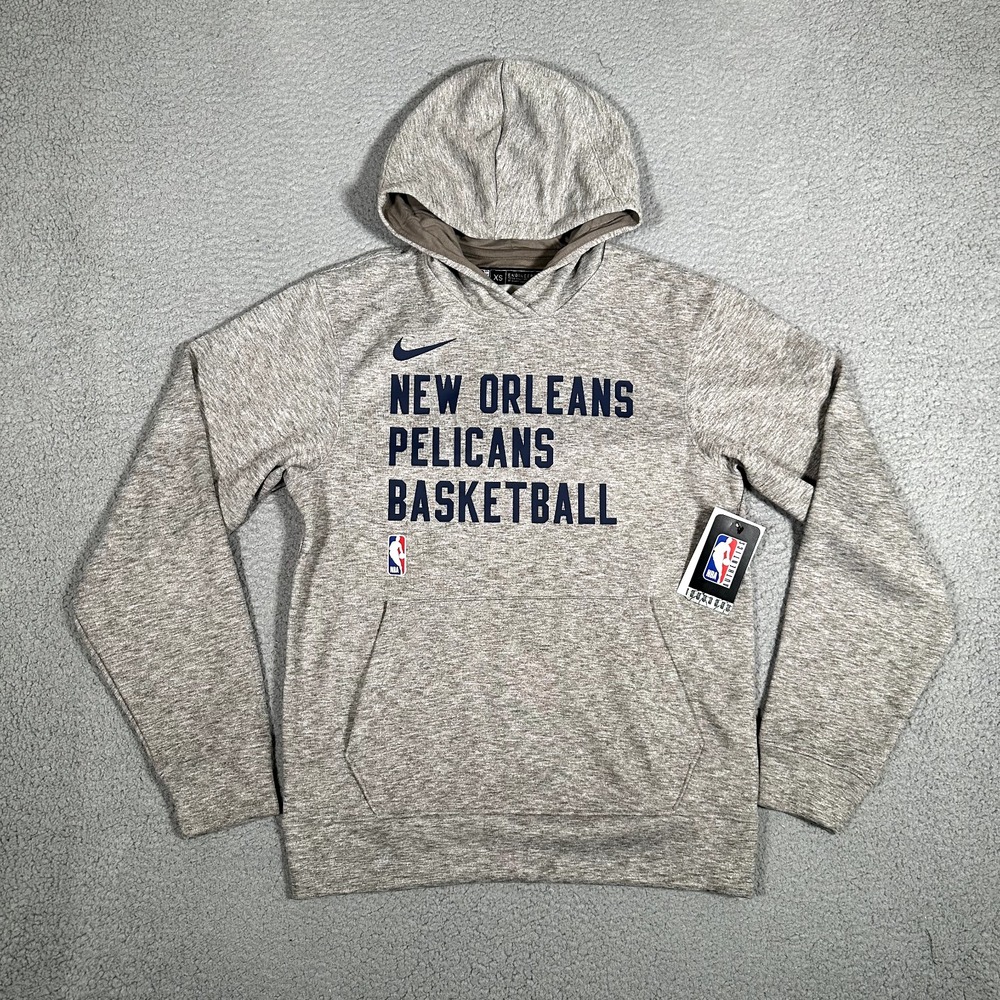 New Orleans‎ Pelicans Hoodie Mens XS Gray Nike Engineered NBA Basketball Logo - Picture 2 of 12